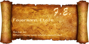 Feuermann Etele névjegykártya